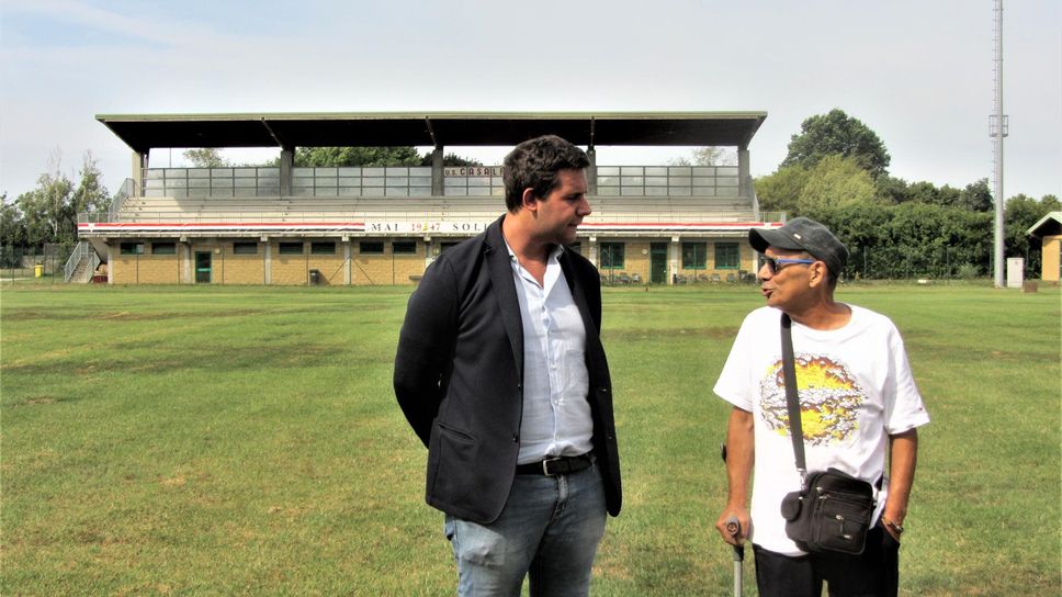 Un sopralluogo di Friggè allo stadio, con il sindaco Delmiglio Un sopralluogo di Friggè allo stadio, con il sindaco Delmiglio