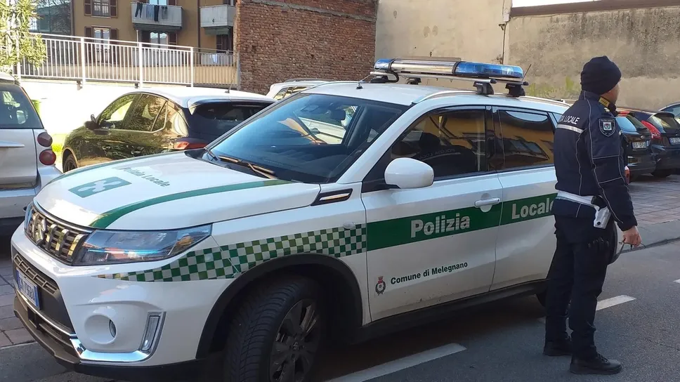 Controlli della polizia locale a Melegnano (Cornalba)