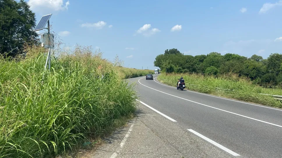 Uno scorcio di San Rocco al Porto attraversato dalla via Emilia
