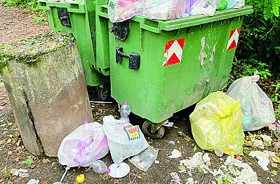 Rifiuti vicini al fiume
