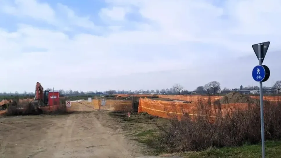 Il comparto in fase di trasformazione a Sant’Angelo Lodigiano sulla strada per la frazione Ranera