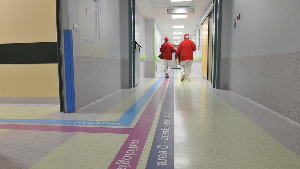 Un corridoio del Pronto soccorso di Lodi