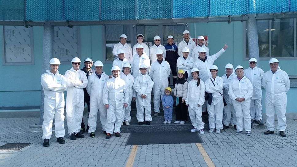 Visitatori e tecnici nel corso della visita