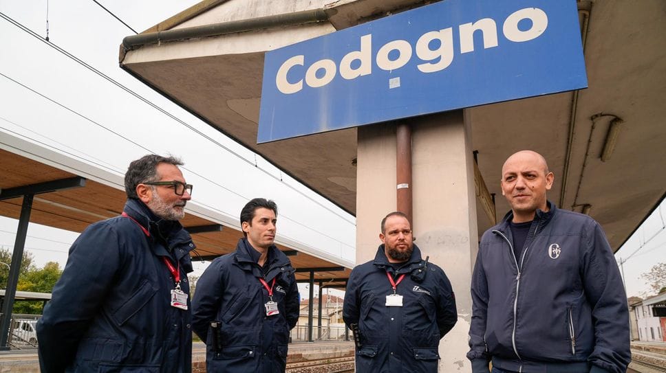 Gli uomini di Fs Security in stazione con il sindaco Passerini (Tommasini)