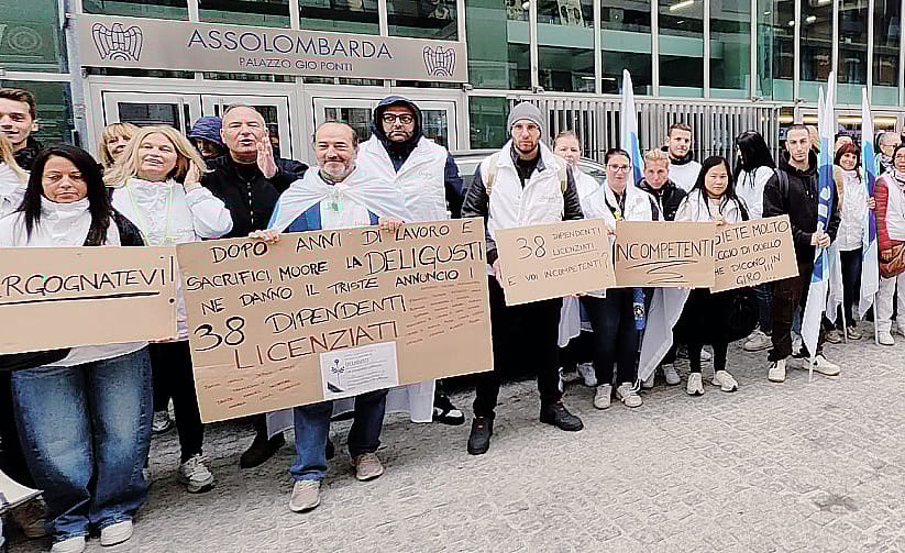 Una delle proteste dei lavoratori Una delle proteste dei lavoratori