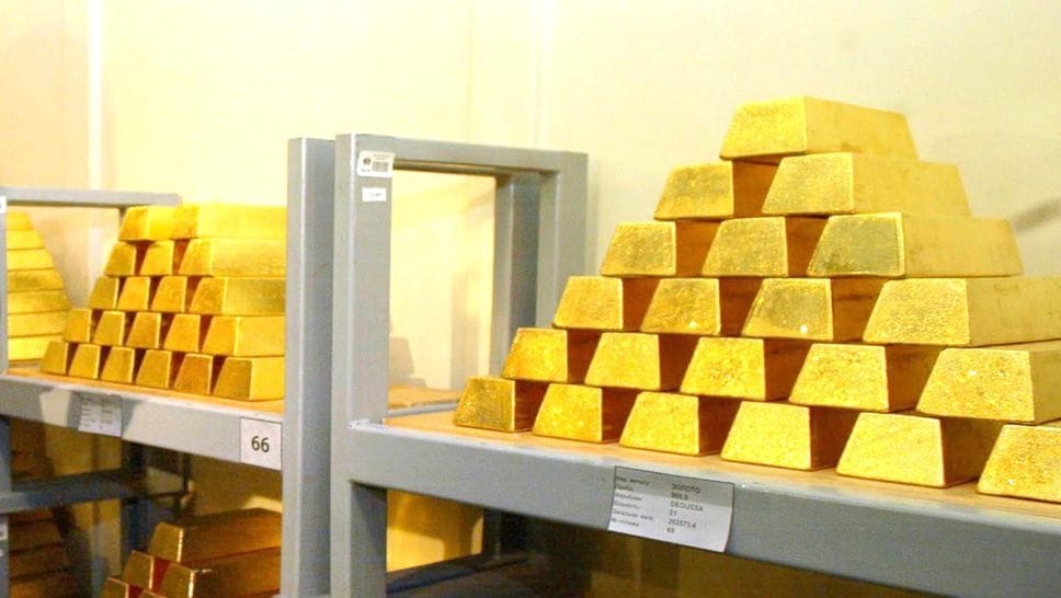 Un deposito di oro in un caveau (archivio)