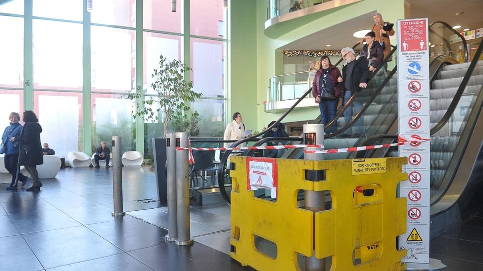 La hall dell’ospedale di Lodi