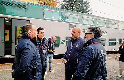 Il personale di Fs Security in stazione a Codogno