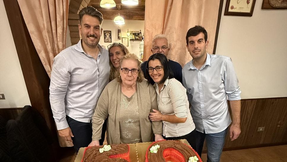 I festeggiamenti alla Trattoria del Sole