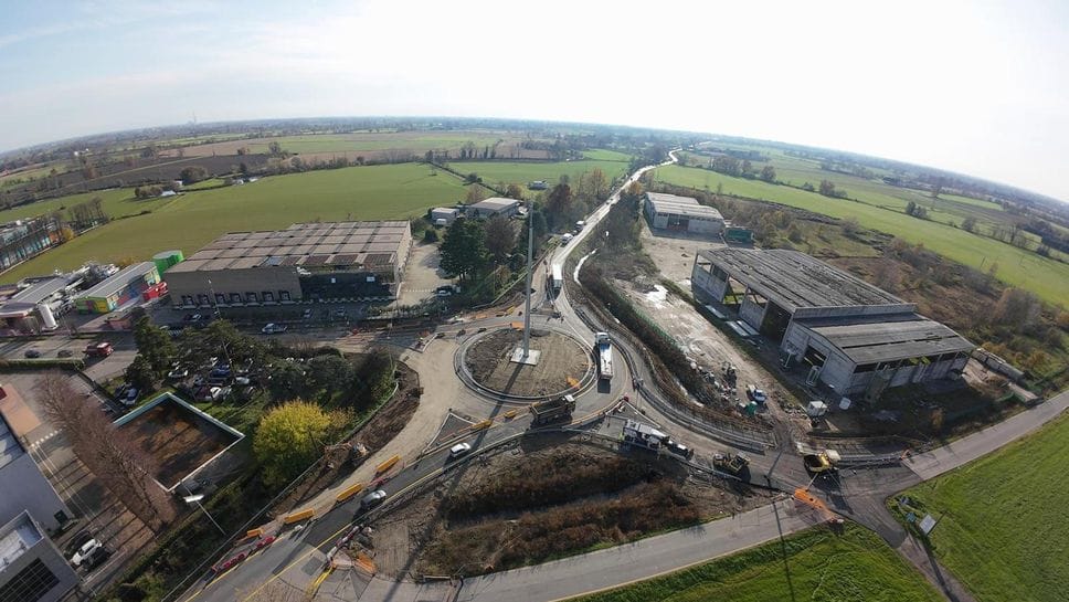 Una delle rotonde inquadrata dall’alto