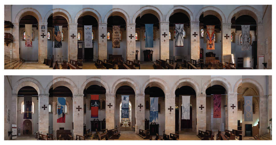 Gli arazzi a Cosenza (foto Mazzei)