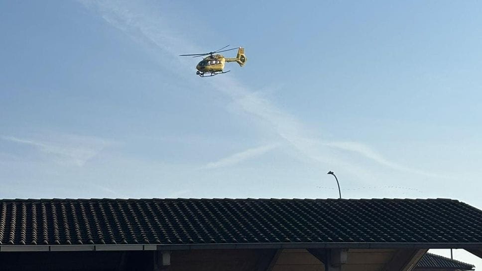 L’arrivo dell’elisoccorso in cascina (Agosti)