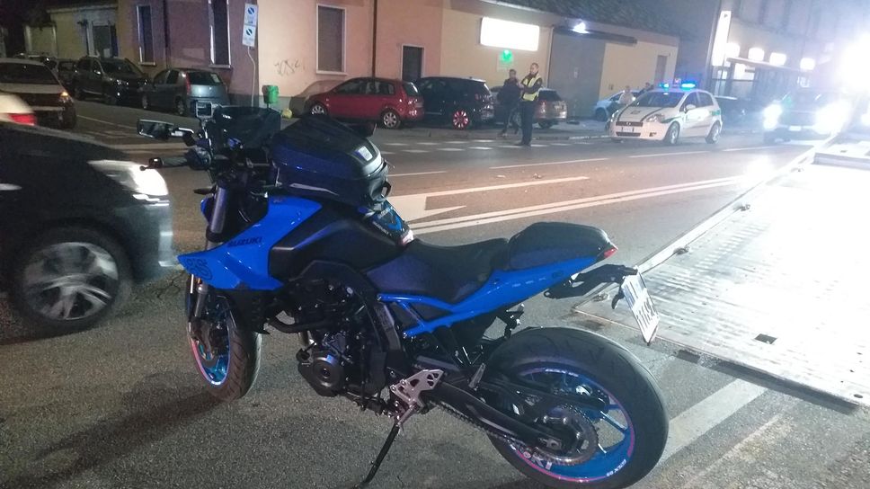 Nella foto l’incidente sulla via Emilia a Melegnano