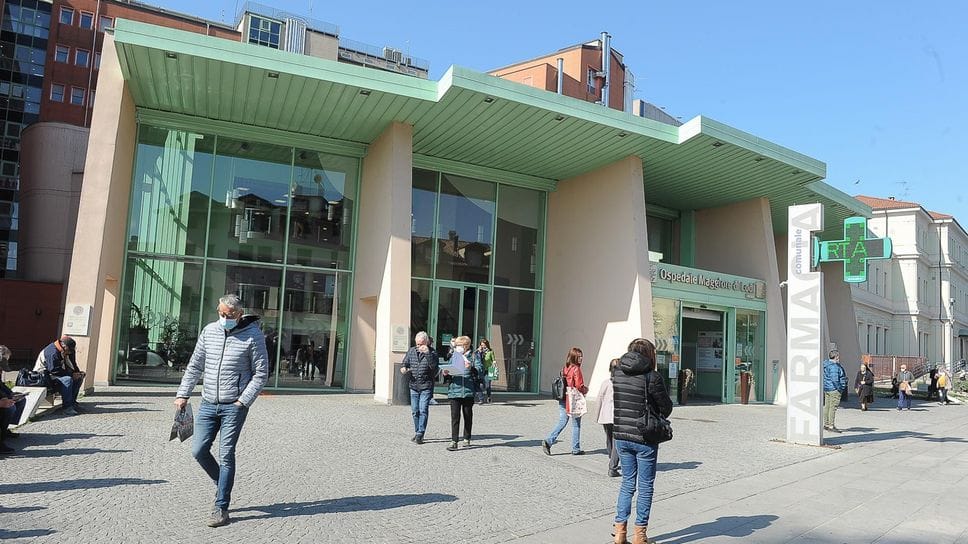 L’ingresso dell’ospedale Maggiore di Lodi