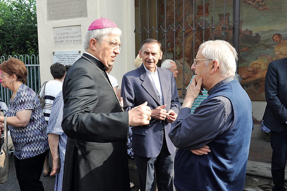 Lodi Vecchio, monsignor Spini con monsignor Furiosi e il vescovo di Lodi monsignor Maurizio Malvestiti