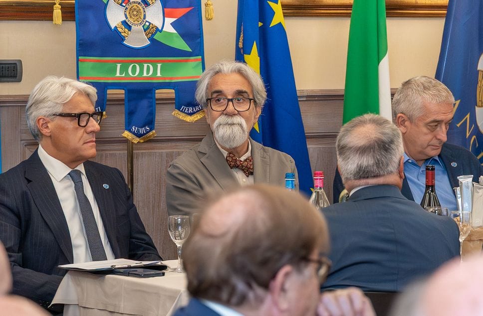 Vessicchio a Lodi lo scorso settembre, alla sua destra Pedrazzini (Unicef Lodi)
