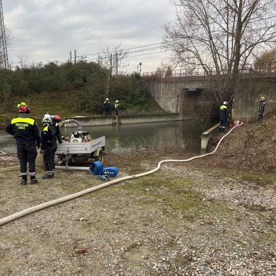 Un momento dell’esercitazione della Protezione civile di San Donato (archivio)