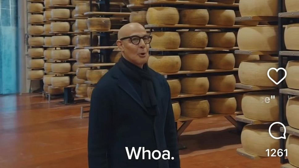 Un momento dello spot sul profilo Instagram di Tucci