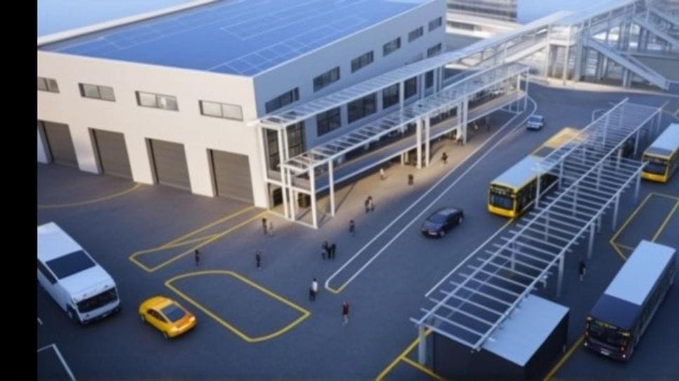 Il rendering che mostra come sarà il terminal bus di Melegnano