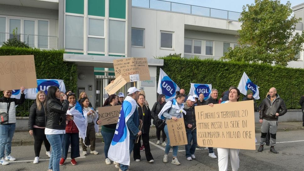 Una delle manifestazioni di protesta dei lavoratori della Deligusti