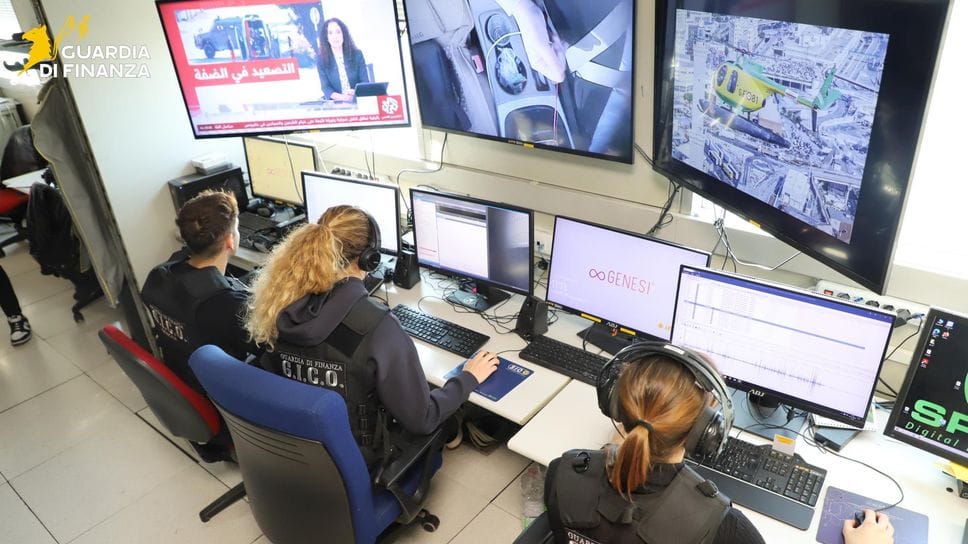 Una sala operativa del Gico della Finanza
