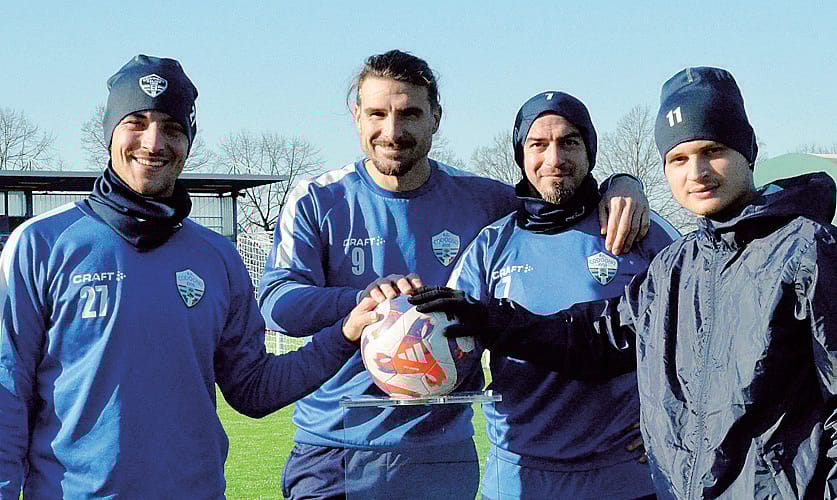 I quattro moschettieri dell’attacco azzurro: Raia, Tomella, Romano, Salom (Mallamaci)