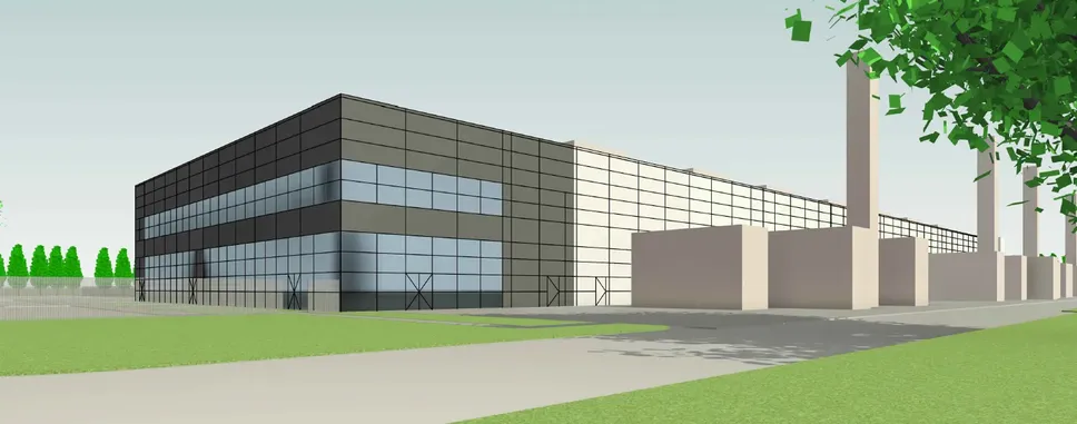 Il rendering del Data Center di Peschiera Borromeo