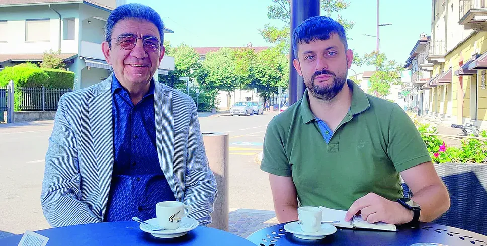 Il sindaco di Tavazzano Giuseppe russo con il giornalista Nicola Agosti Il sindaco di Tavazzano Giuseppe russo con il giornalista Nicola Agosti