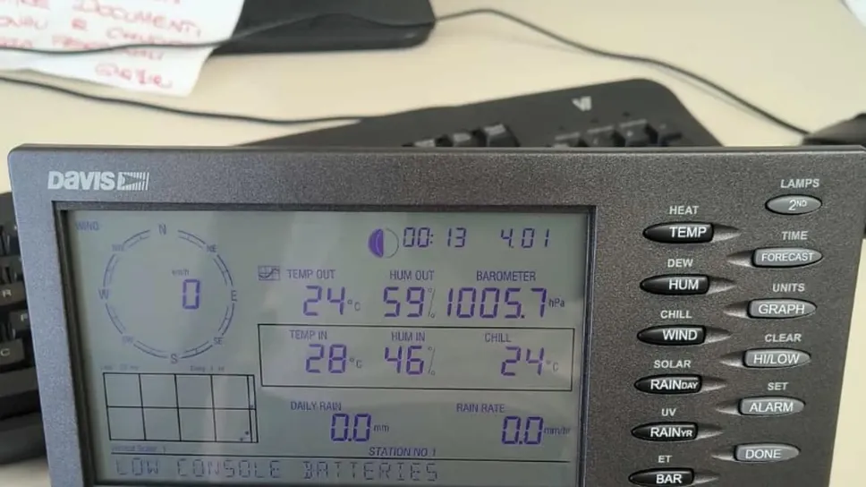 La stazione meteo Davis installata nei pressi della scuola primaria