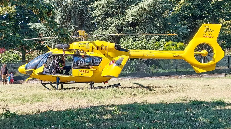 Il bambino è stato trasferito al Niguarda in elisoccorso