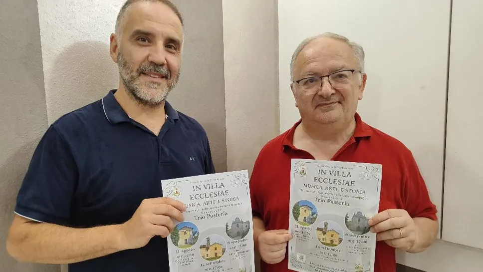 Da sinistra Marco Varone del Trio Pusterla e il vicepresidente della Compagnia Casale Nostra Mariano Peviani Da sinistra Marco Varone del Trio Pusterla e il vicepresidente della Compagnia Casale Nostra Mariano Peviani