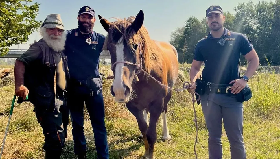 I poliziotti con Stella e il pastore I poliziotti con Stella e il pastore