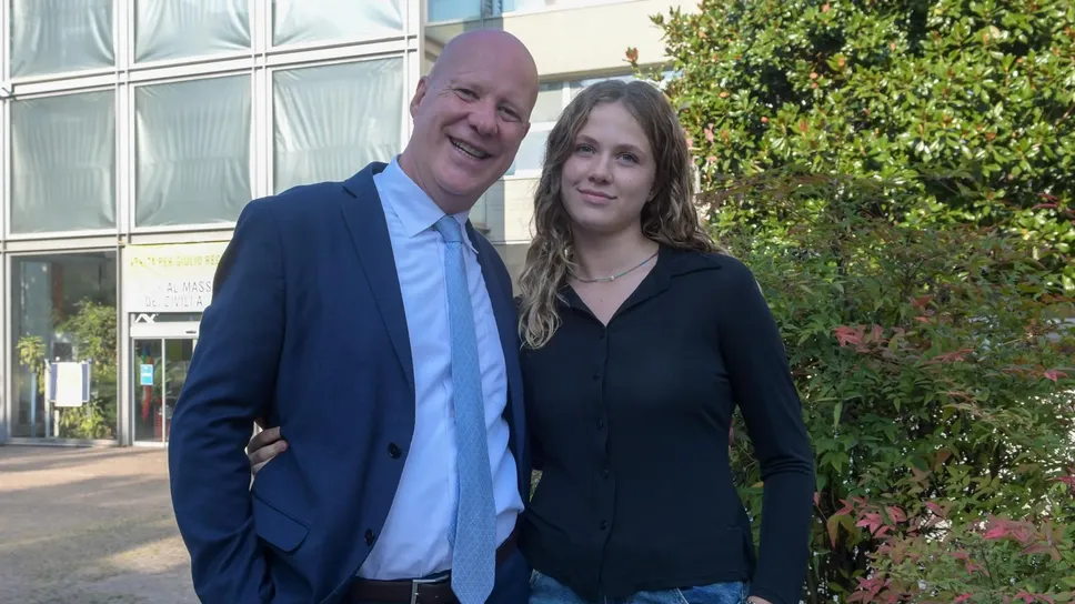 Viola Menichetti con il papà Marco
