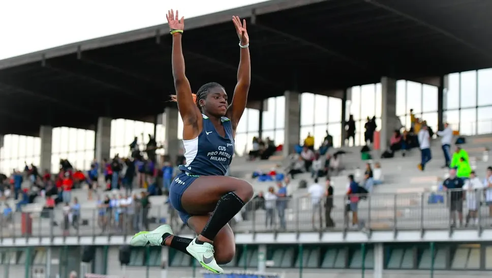 Kelly Ann Doualla in una precedente competizione di salto in lungo (foto Vaninetti/FIDAL Lombardia)