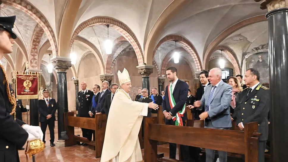 Un momento della celebrazione in cripta