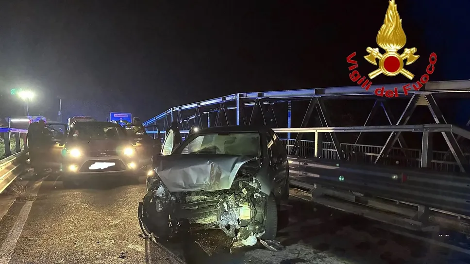 La scena dell’incidente tra Vidardo e Marudo (vigili del fuoco)