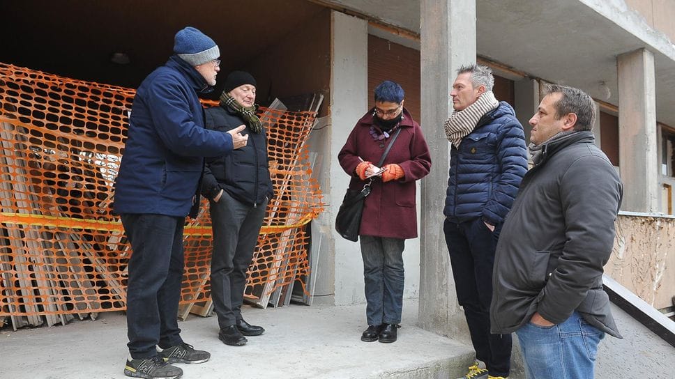 Il sopralluogo nel cantiere Aler di via San Fereolo
