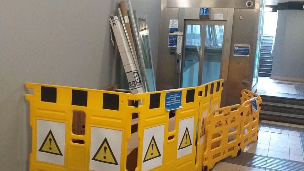 La stazione di Melegnano e l’area dell’ascensore interdetta