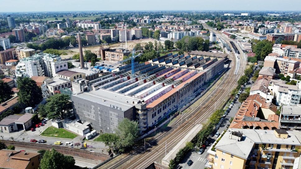 Una recente foto aerea dell’ex Linificio