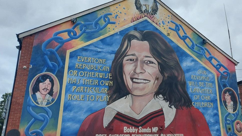 Un murales dedicato a Bobby Sands in Falls Road a Belfast