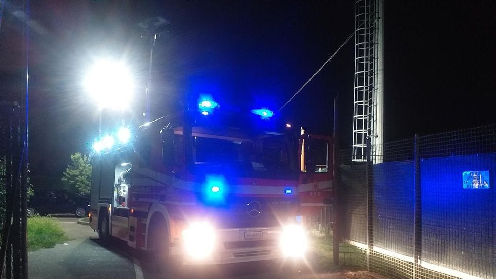 Un intervento notturno dei Vigili del fuoco