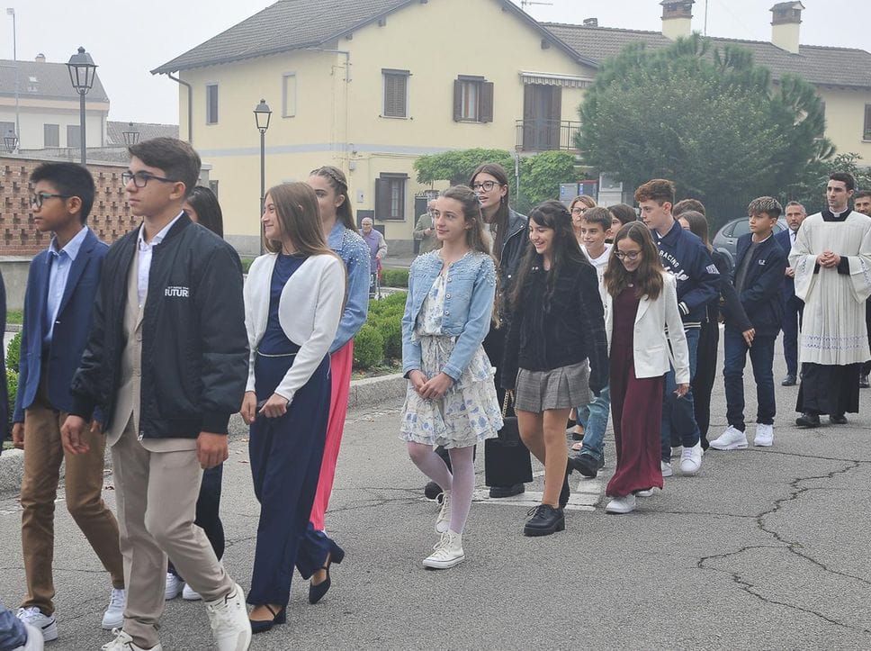 Tribiano, posata la prima pietra della nuova chiesa di San Giuseppe - FOTO
