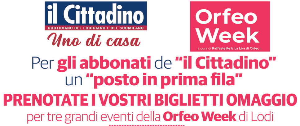 “La Lira di Orfeo” con Arnoldo Mondadori, Raphael Gualazzi e Lumen Lunae gratis per gli abbonati a “il Cittadino”