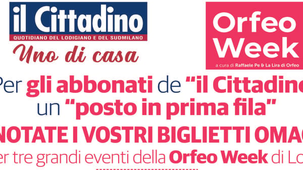 “La Lira di Orfeo” con Arnoldo Mondadori, Raphael Gualazzi e Lumen Lunae gratis per gli abbonati a “il Cittadino”