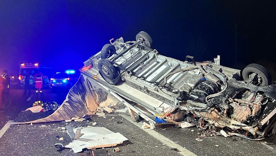 La scena dell’incidente sull’Autostrada del Sole