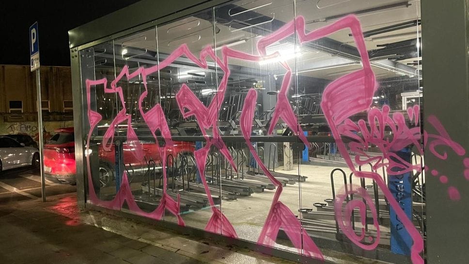 La velostazione imbrattata (Canali)