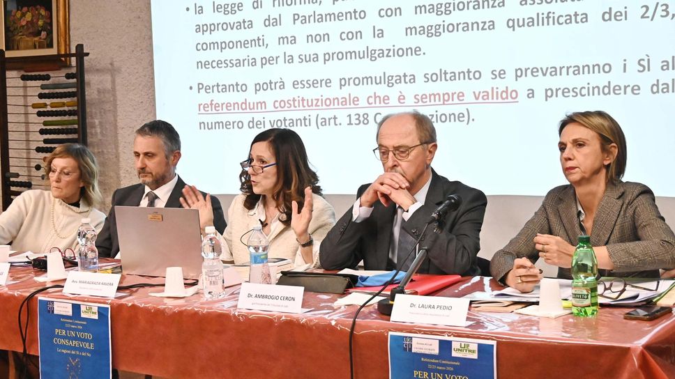 I relatori, da sinistra Odescalchi, Martelli, Ravera, Ceron e Pedio