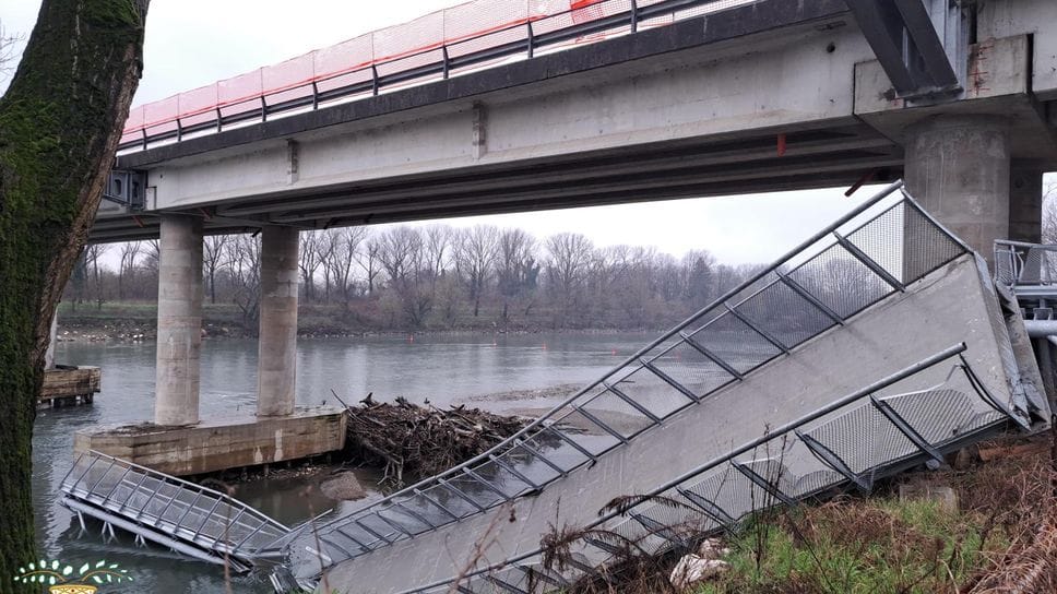 L’immagine scattata poco fa dai tecnici della Provincia di Cremona