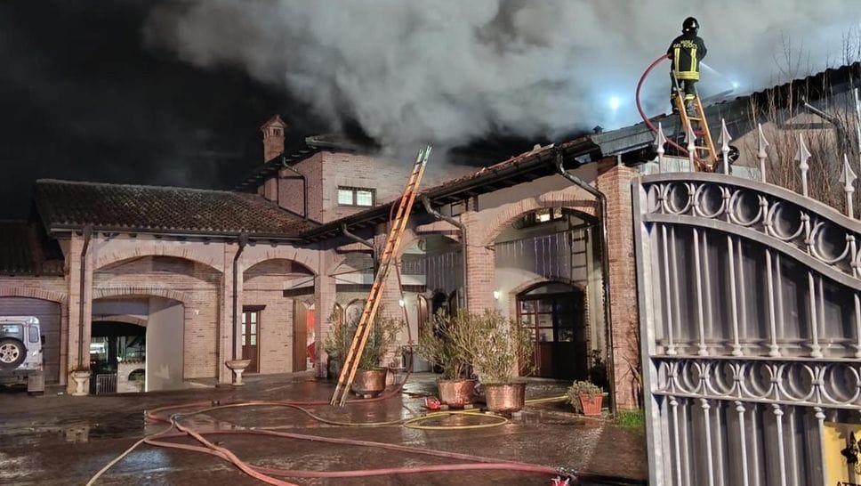 L’incendio a Codogno (Foto Vigili del fuoco)