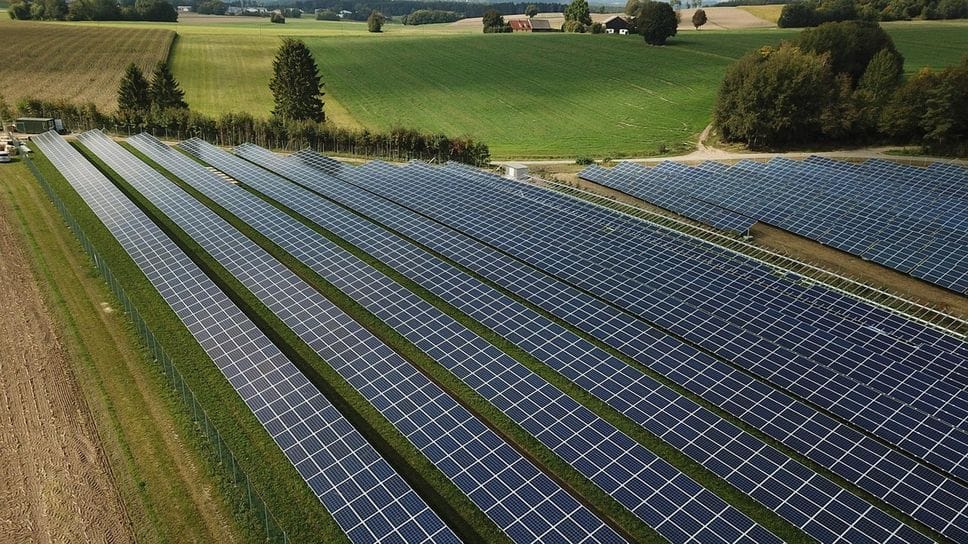 Un impianto agrivoltaico simile a quello che potrebbe sorgere a Poasco su un terreno di 30mila metri quadrati
